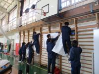 中学生による避難所ルールの掲示