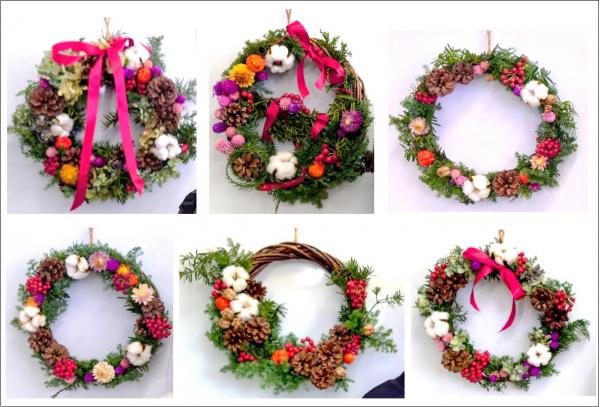 クリスマスリース完成品