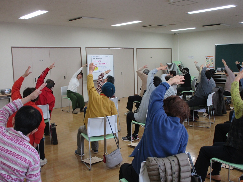 受講生腕上げの運動