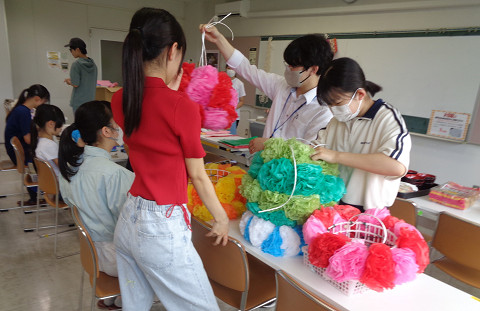 吹き流し作成中