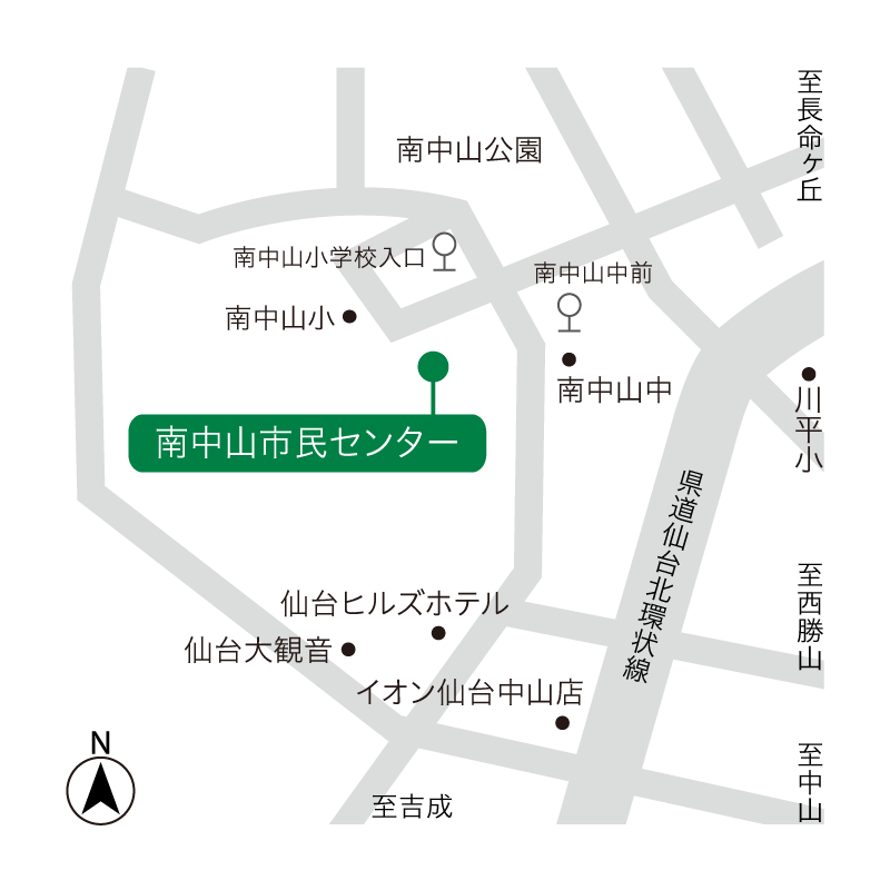 南中山中学校前バス停下車　徒歩5分　南中山内科、南中山眼科の角を西に100メートル、南中山小学校の手前です。