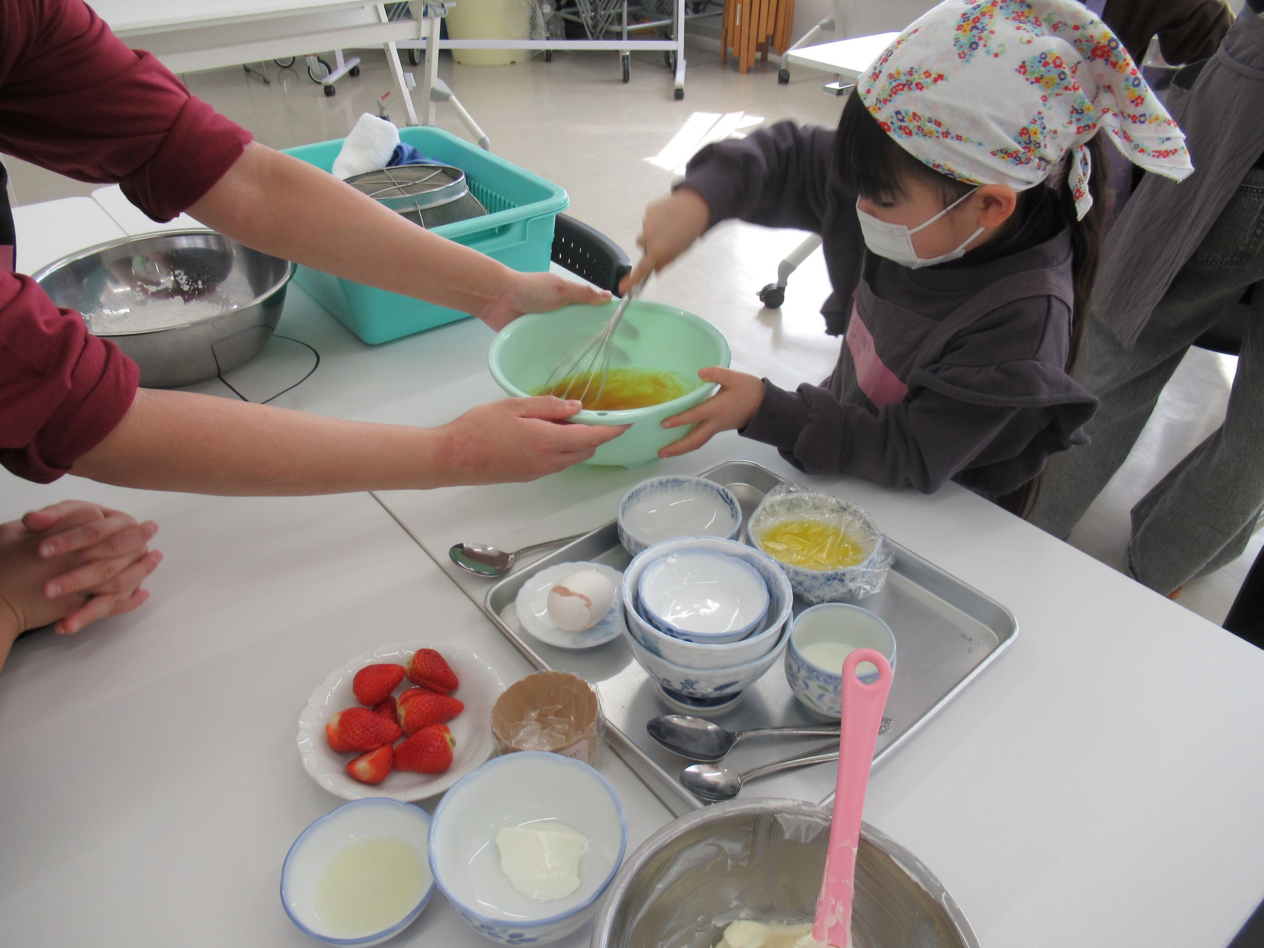 混ぜる順番が大切と先生から教えてもらいました。