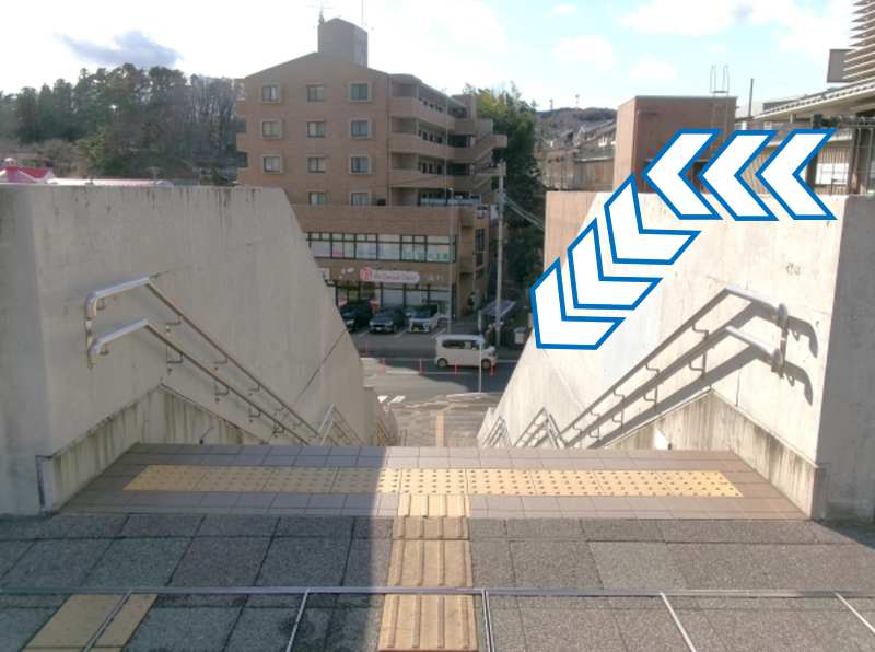 東北福祉大前駅の階段