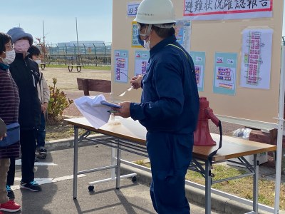 令和4年度田子西3丁目防災訓練（田子地区地域合同防災訓練）風景より