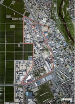 田子西中央付近の宅地造成した頃の航空写真（国際興行様からご提供）