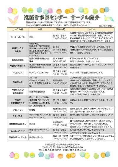 サークル情報070801