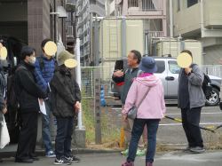 長町青果市場跡地の説明を聞いている所です。
